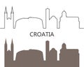 Croatia logo. Isolated Croatian architecture on white background